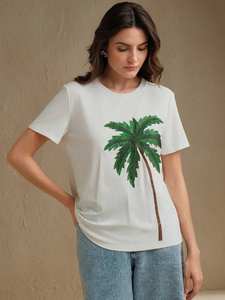 NOVA STAR CRAFT Stylish Hand Embroidered Seed Beads Crop <b>Top</b> with Floral Pattern Customizable Color & Logo - Product Image 2