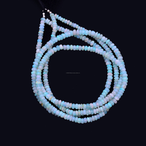 Perles d'opale éthiopienne bleue naturelle 16 "pouces 3x3mm-4x4mm fournitures de fabrication de bijoux de qualité supérieure - Product Image 4