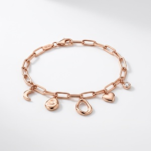 Bracelet à breloques en or jaune 14 carats pour femmes, bijoux fins de luxe, chaîne à maillons minimalistes, certifié GIA, 2-10g, fabricant OEM personnalisé - Product Image 4