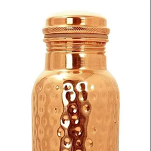 Botella de Agua de Cobre Martillado 100% Pura y Hecha a Mano, Disponible a Precio de Mayoreo - Product Image 1