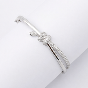 925 Sterling Silver Diamond Nail Cuff <b>Bracelet</b> for Women High Polish Contemporary Open <b>Bangle</b> Party Wedding Gift Jewelry - Product Image 4