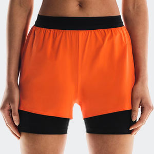 Pantalones Cortos Deportivos 2 en 1 Transpirables para Mujer, con Cordón en la Cintura, de Secado Rápido, para Tenis, Gimnasio y Entrenamiento, con Bolsillos - Product Image 1