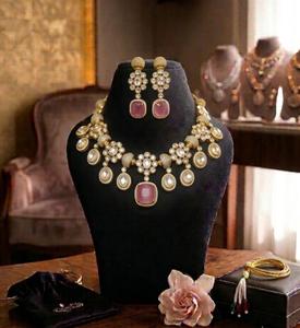 Ensemble collier et boucles d'oreilles de luxe en laiton plaqué argent de haute qualité, multicolores, tendance pour femmes, idéal pour les fêtes, mariages et anniversaires - Product Image 3
