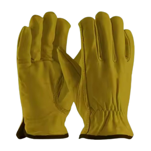 Gants de sécurité en cuir de vachette grainé de qualité supérieure, résistants au froid, avec poignet élastique froncé, anti-vibration et antistatiques - Product Image 4
