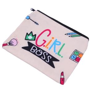 2025 nouveau Design bio coton toile cosmétique organisateur pochette multi-fonctionnel voyage fermeture éclair grande capacité en gros fille - Product Image 1