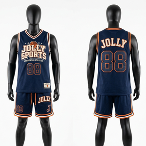 Ensemble short et maillot de basket-ball pour homme en mesh polyester respirant, avec panneaux latéraux et broderie par sublimation - Product Image 2