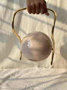 Indian Luxury <b>Handmade</b> Resin Sphere Clutch Bag With Metal Handle Evening Party Designer Womens Statement Handbag - Product Image 3