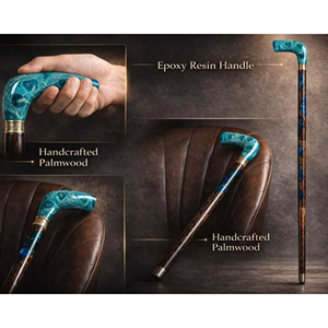 Élégante canne de marche en bois pour femmes, bâton de randonnée en bois avec embout en caoutchouc, canne de marche rustique faite à la main - Product Image 5