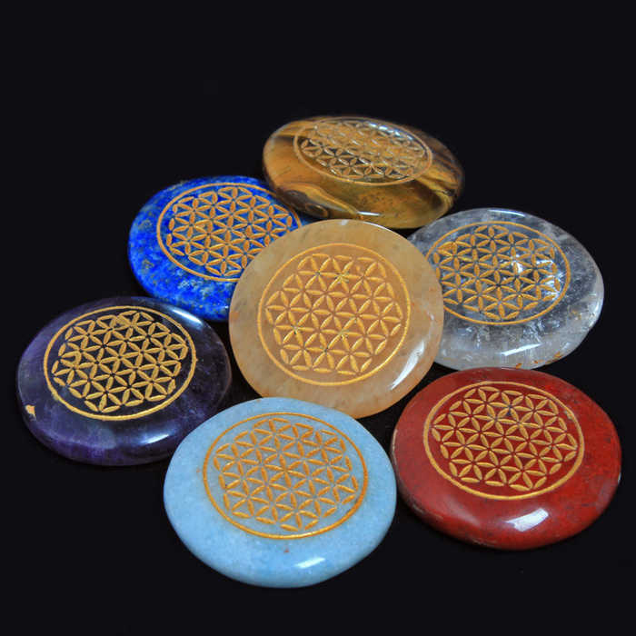 Genuine Natural Seven Chakra Thymus Disc Set - Healing Crystals