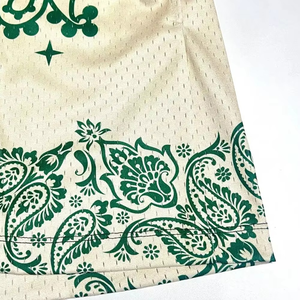 กางเกงขาสั้นออกกำลังกายผู้ชายแบบมืออาชีพ ผ้าตาข่ายพิมพ์ลาย ระบายอากาศได้ดี กางเกงบาสเก็ตบอลลำลอง รับผลิตแบบ OEM ODM ขายส่งจำนวนมาก - Product Image 3