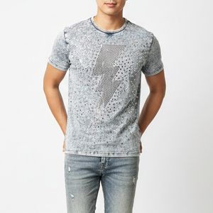 เสื้อยืดแขนยาวผู้ชายทรงเข้ารูป คุณภาพสูง ผลิตตามสั่ง (OEM) ผ้าฝ้าย/ใยไผ่ ประดับเพชร ระบายอากาศ แห้งเร็ว เนื้อผ้า Worsted - Product Image 1