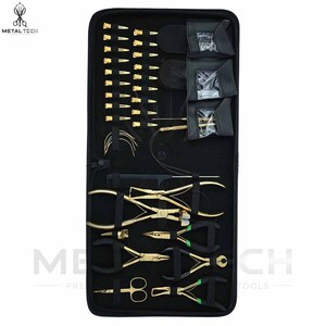 Complete Hair Extension Styling <b>Tool</b> Set With Hair Sectioning Clips Pulling Needle Pliers Comb and Storage Organizer Pouch - Product Image 2
