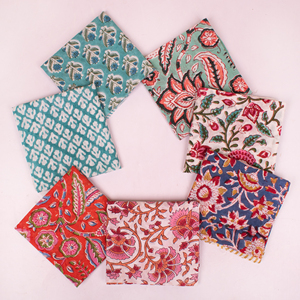 Foulard bandana multicolore en coton style bohème, imprimé au bloc, fait main, doux, pour la tête, le cou, protection faciale, idéal pour la randonnée - Product Image 3