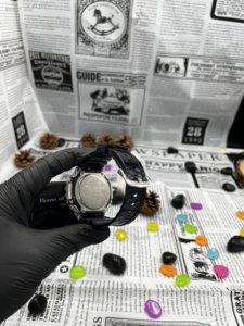 Montre numérique pour homme avec affichage analogique-numérique, boîtier en diamant Moissanite VVS, bracelet en caoutchouc, sertie de strass - Product Image 4