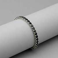 Bracelet tennis en onyx noir, argent sterling 925, fait main, bijoux à maillons, luxe, qualité exclusive, certifié GIA, plaqué rhodium, élégant