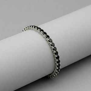 Pulsera de tenis de ónix negro, plata de ley 925, hecha a mano, joyería elegante y minimalista, regalo para mujer - Product Image 6