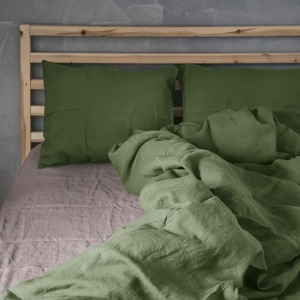 Juego de Edredón de Lino Blanco de 4 Piezas, Juego de Ropa de Cama Tejida Lisa con Fundas de Almohada - Product Image 5