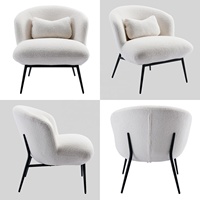 Chausson Simple Moderne Chaise Longue Sherpa Rembourrage Boucle pour Salon Chambre Bureau Oreiller Lombaire Métal