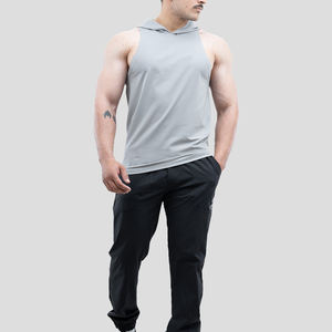 Best Quality Custom Printed Logo <b>Sleeveless</b> Zipper-Up <b>Hoodie</b> for <b>Men</b> Gym Fitness Spring Workout Wear Polyester/Cotton Quick Dry - Product Image 6