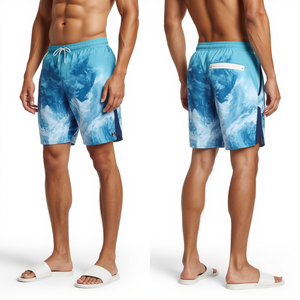 Shorts de Baño Premium para Hombre de Secado Rápido Aqua Motion con Estampado Digital Artístico Inspirado en el Agua y Ligeros para la Playa - Product Image 3