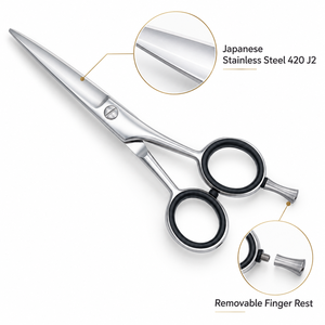 Ciseaux de coiffure professionnels NEKACO pour droitiers – Ciseaux de barbier tout acier avec tension réglable - Product Image 2