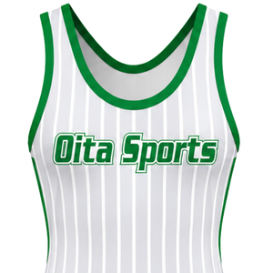 Combinaison de lutte sublimée blanche et verte pour hommes, en polyester léger, uniforme de lutte athlétique, vêtements de sport pour la compétition et l'entraînement - Product Image 3
