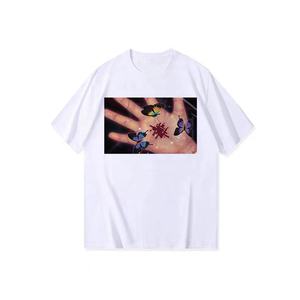 Camiseta de gran tamaño con hombros caídos para hombre, camiseta de corte cuadrado de peso pesado, estampado de pantalla personalizado, logotipo, ropa de calle, estilo 100% algodón en blanco - Product Image 1