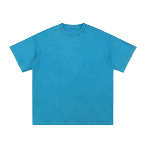 T-shirt d'été en coton lavé, écologique et respirant, coupe oversize, style streetwear vintage, coupe ample, épaules tombantes, grammage lourd - Product Image 1