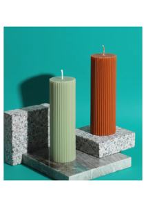 Elegant Ribbed Tapered Jar Candle Soy Wax <b>Paraffin</b> Eco-Friendly Handmade Home Decor Meditation Parties Weddings Diwali Christmas - Product Image 3