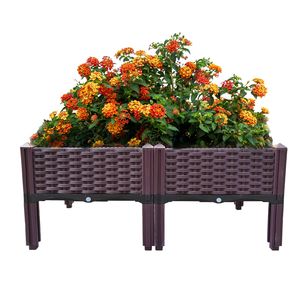 Fioriere Rialzate in Plastica (Confezione da 2) Alte 37 cm per Orto Interno ed Esterno, Ideali per Verdure, Frutta, Fiori ed Erbe Aromatiche - Product Image 1
