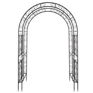 134*59*213cm doppio strato nero ferro arte arco superiore da giardino forniture di ferro nero arco - Product Image 5