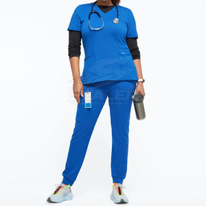 Tenues d'infirmières professionnelles pour femmes, tissu tricoté léger et extensible, haute qualité, usage hospitalier - Product Image 2