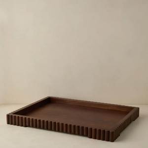 Bandeja Decorativa Ovalada de Madera con Asas, Diseño Minimalista, Hecha a Mano, Paquete Individual, PRECIO AL POR MAYOR - Product Image 3
