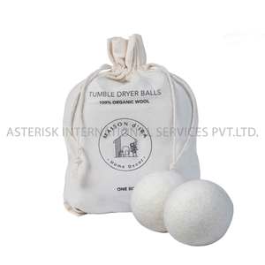 Bolas de secado de lana sin químicos sin perfume ecológico blanco XL tamaño 6 paquete 7cm bolas de fieltro compostables logotipo personalizado disponible - Product Image 3