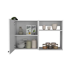 Mobiletto da cucina a parete con finitura bianca Burwood - Product Image 5