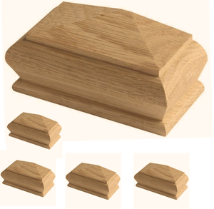 Capuchon de poteau d'escalier en bois, design traditionnel, finition élégante et durable pour les composants d'escalier - Product Image 1