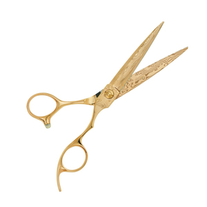 Tijeras de Peluquería de Titanio Color Dorado, Cuchillas Rectas Afiladas de Acero Inoxidable, Tijeras de Salón de Belleza - Product Image 1