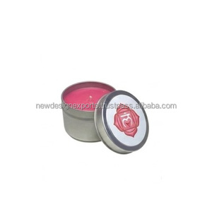 Artisanal Root Chakra Healing <b>Candle</b> – Luxury <b>Red</b> Soy Wax Votive in Silver Travel Tin - Product Image 2