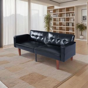 Divano per Soggiorno 2131PU-BK in Materiale PU Nero Lucido - Product Image 2