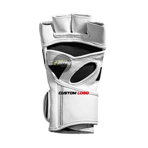 Guantes de MMA Emiko Industry con Logotipo Personalizado, Color Rosa y Blanco, Medios Dedos, Cuero PU, Guantes de Boxeo Muay Thai, Cierre de Velcro, Precio Económico - Product Image 4