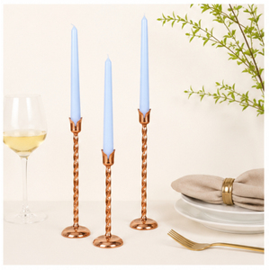 Ensemble de porte-bougies coniques en métal or rose, élégants supports de bougies en spirale pour centre de table de mariage, décoration moderne pour la maison - Product Image 4