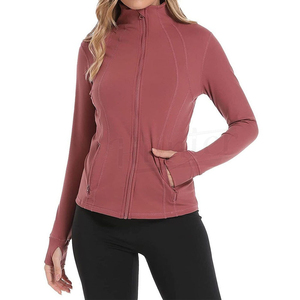 Veste de yoga et de sport pour femme ZYLO INDUSTRIES, personnalisée, 100% nylon, extensible dans quatre directions, sans couture, col roulé, manches longues, haute qualité - Product Image 1