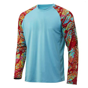 เสื้อตกปลาป้องกันแสงแดด UPF 50 พิมพ์ลายโลโก้ตามสั่ง สำหรับทุกเพศ ผลิตจากโพลีเอสเตอร์ผสมสแปนเด็กซ์ แบบสวมหัว แห้งเร็ว - Product Image 5