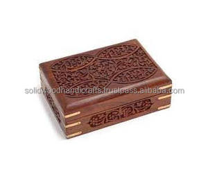 2024 haute qualité Style traditionnel palissandre bibelot bijoux stockage organisateur boîte sculpté boîtes en bois - Product Image 3