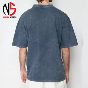 เสื้อยืดผู้ชายไซส์ใหญ่ คอตตอน 100% สไตล์วินเทจ ย้อมสีแบบแอซิด พิมพ์ลาย NURAK ทรงหลวม คุณภาพสูง รุ่นสั่งทำพิเศษ ปี 2026 - Product Image 4
