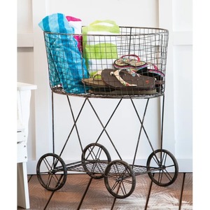 Rustic Metal Rectangle Storage <b>Basket</b> With Handles For Kitchen Organization - Product Image 6