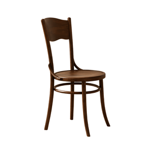 Silla Lateral de Madera con Respaldo Curvo y Asiento Redondo – Diseño Moderno para Cafés Vintage - Product Image 3