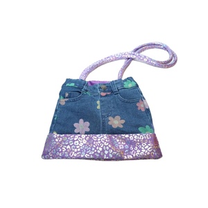 Bolso de mezclilla informal con estampado personalizado OEM/ODM para mujer con cierre de gancho y lazo, precio al por mayor de BD - Product Image 1