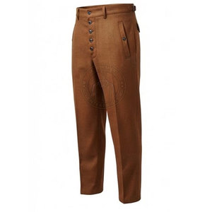 Pantalón de Guerra Alemán Tradicional, Estilo Clásico, Corte Recto, Cintura Media, Lona Ligera, Cintura Ajustable, Costuras Resistentes - Product Image 3