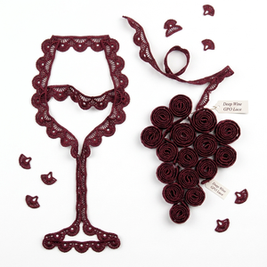 10mm Maroon Eco-Friendly Luxury Floral Guipure Lace Trim Customizable Bulk Order 20 Meter Gift <b>Boxes</b> Hair Clips Crafts Hair Bows - Product Image 1
